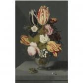BOSSCHAERT Ambrosius II Still Life With Variegated Tulips, Pink And White Roses, A Marigoldfritillary, Columbine And Lily Of The Valley In A Globose Vase Witha Toad, All On A Ledge BOSSCHAERT Ambrosius II Still Life With Variegated Tulips, Pink And White Roses, A Marigoldfritillary, Columbine And Lily Of The Valley In A Globose Vase Witha Toad, All On A Ledge