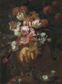 BOSSCHAERT Jean-Baptiste Ii Roses, Tulips And Other Flowers In A Sculpted Urn With Putti BOSSCHAERT Jean-Baptiste Ii Roses, Tulips And Other Flowers In A Sculpted Urn With Putti