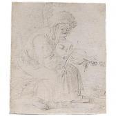 BOTHA Andries An Old Peasant Woman Playing A Violin BOTHA Andries An Old Peasant Woman Playing A Violin