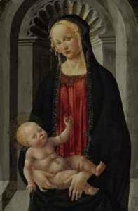 Francesco - A Madonna ea criança Enthroned em um nicho