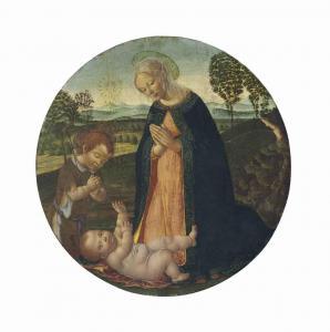 Francesco Botticini - A Madonna e Criança com o Menino São João Batista