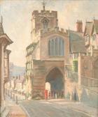 BOTTOMLEY Frederic Street Scene With Church BOTTOMLEY Frederic Street Scene With Church