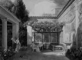 BOUCHET Jules Frédéric Figures Resting In The Courtyard Of A Roman Villa BOUCHET Jules Frédéric Figures Resting In The Courtyard Of A Roman Villa