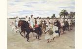 BOUCHOR Joseph-Felix La Suite Du Caïd Au Méchouar De Marrakech BOUCHOR Joseph-Felix La Suite Du Caïd Au Méchouar De Marrakech