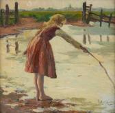 BOUDRY Robert Fillette À La Mare BOUDRY Robert Fillette À La Mare