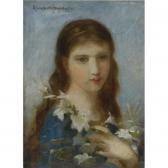BOUGUEREAU Elizabeth-Jeanne Young Girl With Lilies BOUGUEREAU Elizabeth-Jeanne Young Girl With Lilies