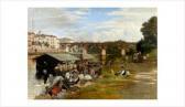 BOULINEAU Abel Le Pont-vieux À Montauban Ou Bateau-lavoir Sur Le Tarn BOULINEAU Abel Le Pont-vieux À Montauban Ou Bateau-lavoir Sur Le Tarn