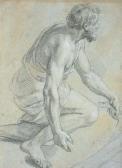 BOULLOGNE LOUIS A Kneeling Figure In Profile To The Left BOULLOGNE LOUIS A Kneeling Figure In Profile To The Left