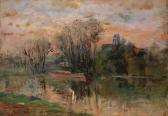 BOURGES Leonide P. Elise Bords De L'oise, Clocher D'auvers Sur Oise BOURGES Leonide P. Elise Bords De L'oise, Clocher D'auvers Sur Oise