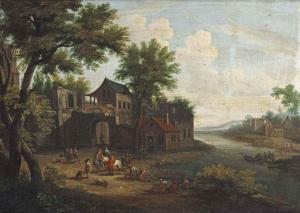 Pieter Bout Brussels - A Wooded River Landscape