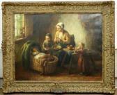 Bouter Cornelis Moeder Met Kindjes En Baby In De Wieg Bouter Cornelis Moeder Met Kindjes En Baby In De Wieg