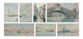 BOUTRY Edgar H. Views Of Venice Including Vessels Before The Molo, The Rialto Bridge, San Giorgio Maggiore, Giudecca, And The Dogana. BOUTRY Edgar H. Views Of Venice Including Vessels Before The Molo, The Rialto Bridge, San Giorgio Maggiore, Giudecca, And The Dogana.