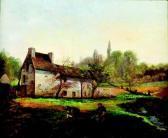 BOUVARD Eloi Noel Paisagem - Figura Lavrando Perto De Casa E Rio BOUVARD Eloi Noel Paisagem - Figura Lavrando Perto De Casa E Rio