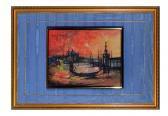 BOUVIER DE CACHARD Regis Sunset Venetian Canal Scene With Gondolier BOUVIER DE CACHARD Regis Sunset Venetian Canal Scene With Gondolier