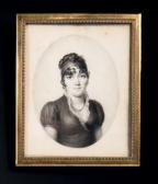 BOUVIER Pierre Louis Portrait D'une Jeune Femme En Buste BOUVIER Pierre Louis Portrait D'une Jeune Femme En Buste