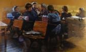 BOWEN Keith Young Amish Schoolgirls In The School House BOWEN Keith Young Amish Schoolgirls In The School House