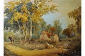 BOWERS Stephen J. Landscape With A Cottage And Sheep In The Foreground BOWERS Stephen J. Landscape With A Cottage And Sheep In The Foreground