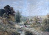 BOWERS Stephen J. Rural View With Figures Outside A Cottage BOWERS Stephen J. Rural View With Figures Outside A Cottage
