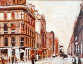 BOWKER DAVID A Northern Street Scene With Figures BOWKER DAVID A Northern Street Scene With Figures