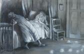 BOWMAN W.O. Illustrative Study Of Figures In A Bedroom BOWMAN W.O. Illustrative Study Of Figures In A Bedroom