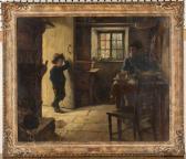BOYD Alexander Stuart Cottage Interior With A Father And Child BOYD Alexander Stuart Cottage Interior With A Father And Child
