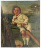 BRADSHAW J. Champion Portrait Of A Young Boy With Cricket Bat BRADSHAW J. Champion Portrait Of A Young Boy With Cricket Bat