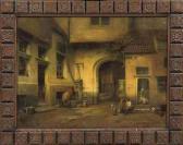 Braeckeleer Henri de Daily Activities In A Sunlit Courtyard Braeckeleer Henri de Daily Activities In A Sunlit Courtyard