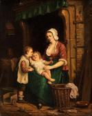 BRAEKELEER de Adrien Ferdinand Junge Mutter Mit Zwei Kindern BRAEKELEER de Adrien Ferdinand Junge Mutter Mit Zwei Kindern