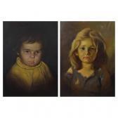 BRAGOLIN J Portraits, Both Of Young Children, BRAGOLIN J Portraits, Both Of Young Children,