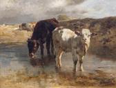 BRAITH Anton Schwarzes Und Helles Kälbchen In Der Furt BRAITH Anton Schwarzes Und Helles Kälbchen In Der Furt