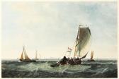 BRANDARD Robert A Dutch Pink And Other Boats Off The Coast BRANDARD Robert A Dutch Pink And Other Boats Off The Coast
