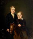 BRANDT Elisabeth A Double Portrait Of A Boy And A Girl. Indistinctly Signed Elisa Brandt BRANDT Elisabeth A Double Portrait Of A Boy And A Girl. Indistinctly Signed Elisa Brandt