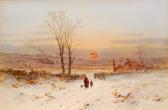 BRANWHITE Charles Brooke Figures On A Path In A Winter Landscape BRANWHITE Charles Brooke Figures On A Path In A Winter Landscape