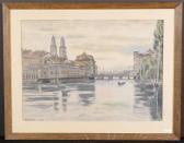 BRASCHLER Otto Gegenstücke: Blick Auf Zürich Von Der Limmat. 1946. BRASCHLER Otto Gegenstücke: Blick Auf Zürich Von Der Limmat. 1946.