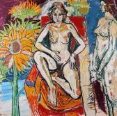 BRATBY John Randall Nude In A Red Armchair BRATBY John Randall Nude In A Red Armchair