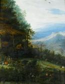 BREDAEL van Joseph A Mountainous Landscape With A Figure Reading Before A Cottage BREDAEL van Joseph A Mountainous Landscape With A Figure Reading Before A Cottage