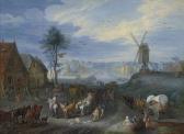BREDAEL van Joseph A Village With A Windmill BREDAEL van Joseph A Village With A Windmill