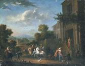 BREDAEL van Pieter The Courtyard Of An Elegant Mansion With Figures Departing For Thehunt BREDAEL van Pieter The Courtyard Of An Elegant Mansion With Figures Departing For Thehunt