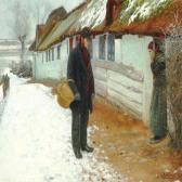 BRENDEKILDE Hans Andersen Outside A Farmhouse, An Old Woman With Toothache Talking To A Bearded Man BRENDEKILDE Hans Andersen Outside A Farmhouse, An Old Woman With Toothache Talking To A Bearded Man