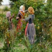 BRENDEKILDE Hans Andersen Three Little Girls Picking Blackberries BRENDEKILDE Hans Andersen Three Little Girls Picking Blackberries