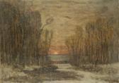 BRETON Emile A Winter Sunset BRETON Emile A Winter Sunset