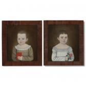 BREWSTER John, Jnr. Pair Of Small-scaled Portraits Of A Sister And Brother BREWSTER John, Jnr. Pair Of Small-scaled Portraits Of A Sister And Brother