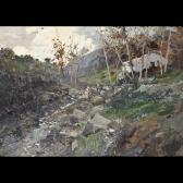 BRIANTE Ezelino Paesaggio Montano Con Figura E Casolare BRIANTE Ezelino Paesaggio Montano Con Figura E Casolare