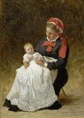 BRIDGMAN Frederick Arthur A Young Woman With A Child BRIDGMAN Frederick Arthur A Young Woman With A Child