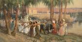 BRIDGMAN Frederick Arthur American An Egyptian Procession BRIDGMAN Frederick Arthur American An Egyptian Procession
