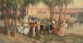 BRIDGMAN Frederick Arthur An Egyptian Procession BRIDGMAN Frederick Arthur An Egyptian Procession