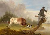 BRISTOW Edmund A Hunter Fleeing A Raging Bull BRISTOW Edmund A Hunter Fleeing A Raging Bull