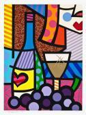 BRITTO Romero Stillleben Mit Sektflasche BRITTO Romero Stillleben Mit Sektflasche