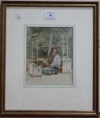 BROCKELBANK G. Study Of A Kneeling Chinese Man In A Garden BROCKELBANK G. Study Of A Kneeling Chinese Man In A Garden