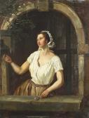 BROEKX J.P Junge Frau Am Fenster. BROEKX J.P Junge Frau Am Fenster.